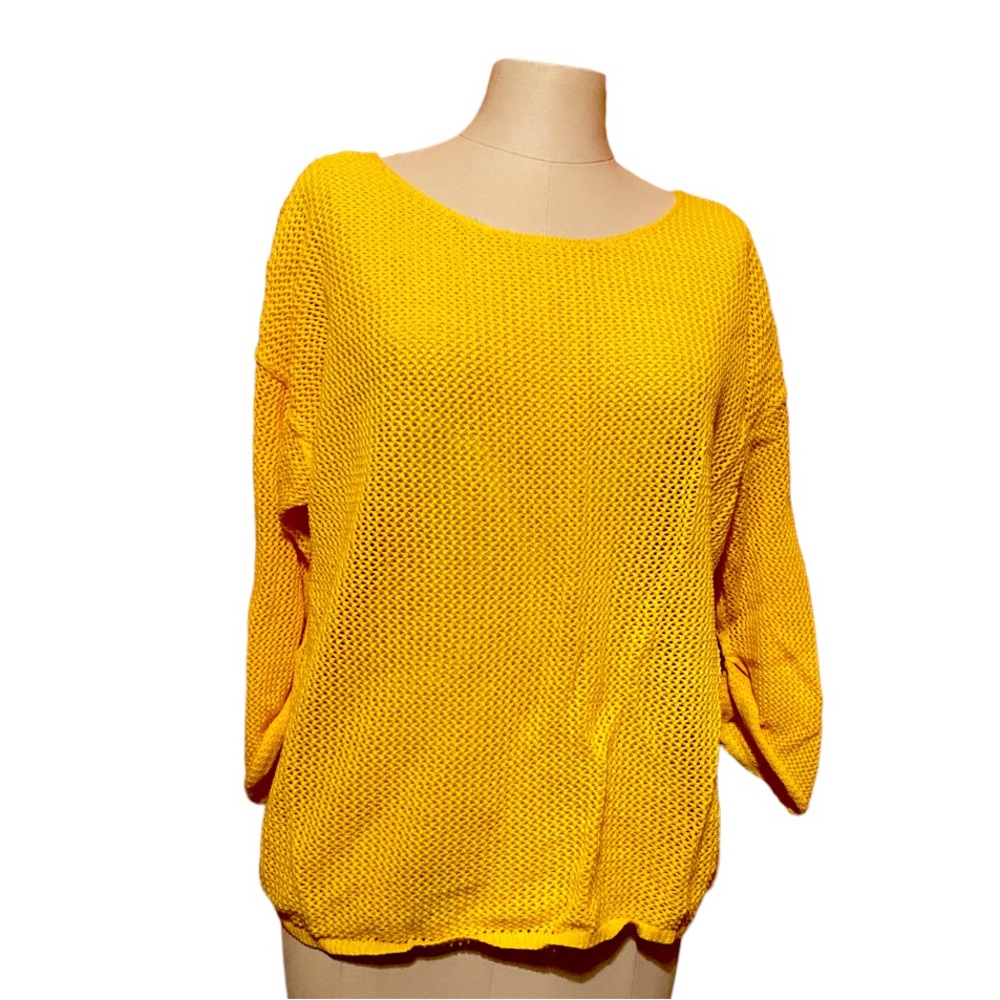 Lane Bryant yellow loose-knit long sleeve sweater size 14/16